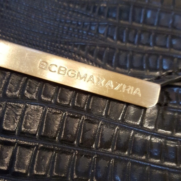 BCBG MaxAzria - Black Embossed Envelope Clutch - Picture 4 of 4